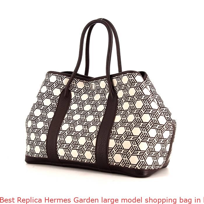 Best Replica Hermes Garden large model shopping bag in beige canvas and brown leather – Hermes ...