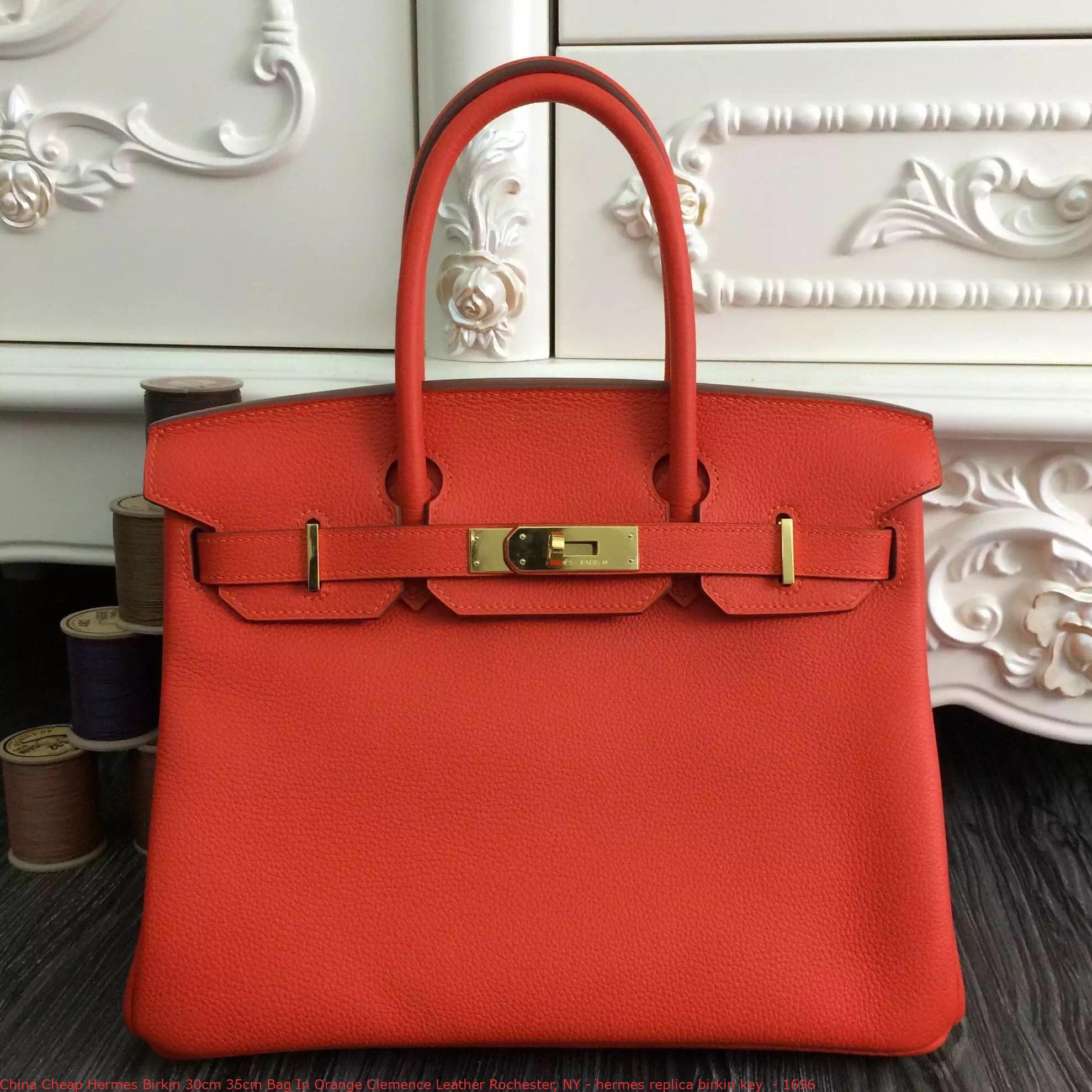 China Cheap Hermes Birkin 30cm 35cm Bag In Orange Clemence Leather ...